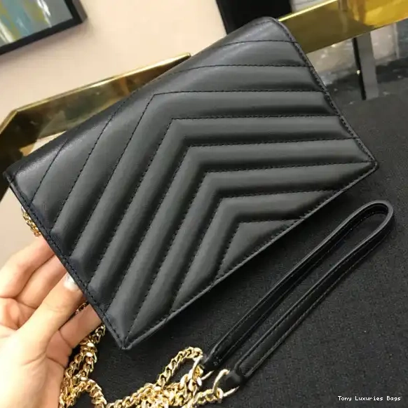 Tony Luxuries CHAIN MATELASSÉ WALLET YSL CASSANDRE 0706